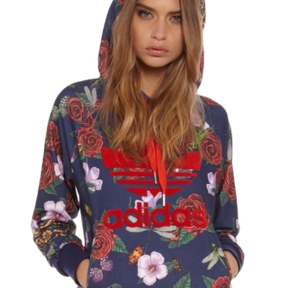 adidas Tops - Adidas x Rita Ora Floral Hoodie Sweatshirt